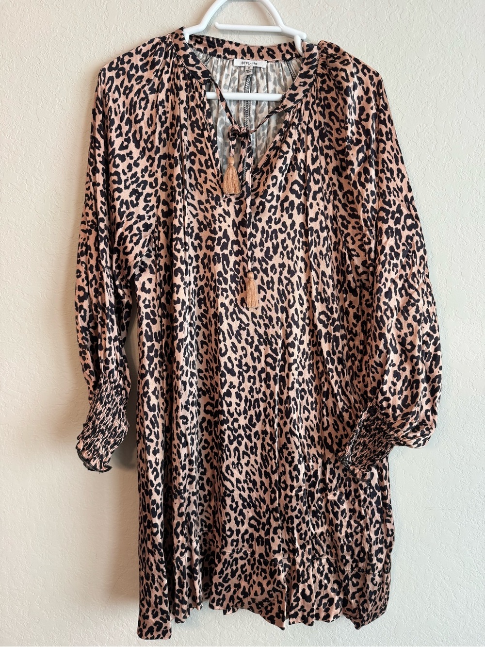 BTFL-Life Animal Print Cheetah Tassel Dress